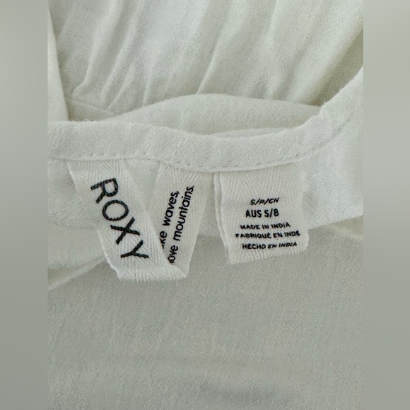 Roxy Dress White Crew Neck Dress Short Sleeve Size S/P/CH - Picture 4 of 4